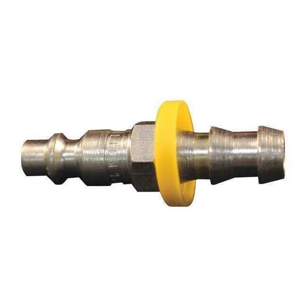 Milton Push-Lock Plug, M Style, 3/8 in Hose Barb, Steel, PK10 1736-6