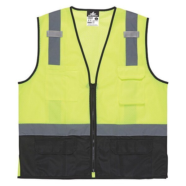 Mcr Safety High Visibility Vest,2XL Size,Unisex CL2MLSZX2
