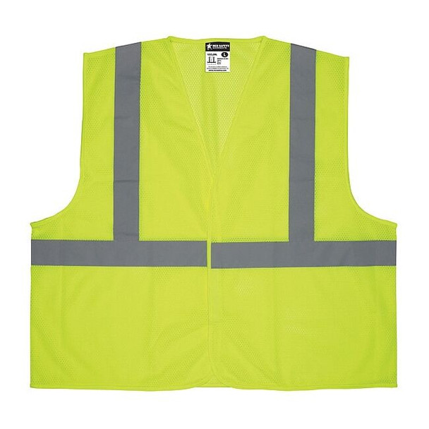 High Visibility Vest, M Size, Unisex, Vest Stripe Color Family: Silver