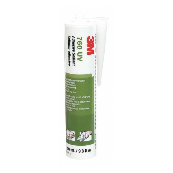 3m Polymer Adhesive Sealant, 10 oz, Cartridge, Gray, Polymer Base, 760 UV 760 UV