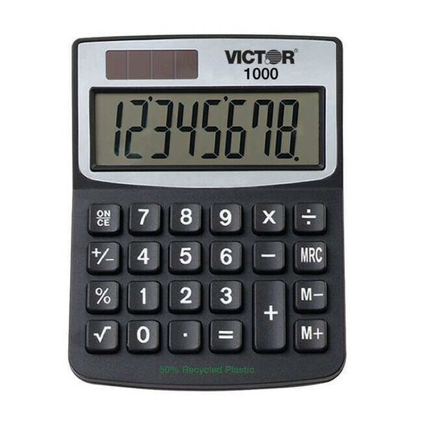 Victor Technology Desktop Calculator,3.3" W,1/2" H 1000