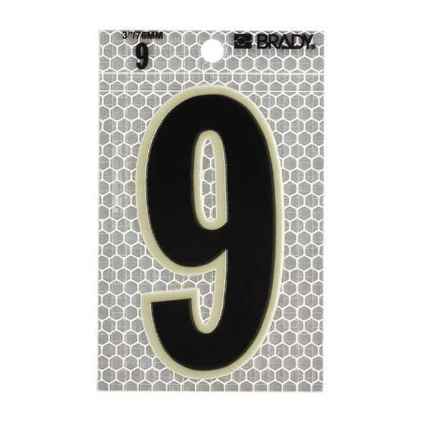 Brady NumberLabel,3-1/2inH,2-1/2inW,PK10 3010-9