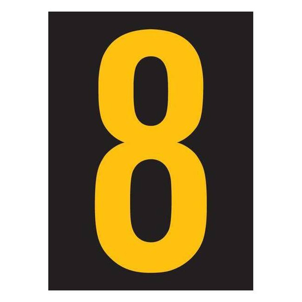 Stranco Number Label, Vinyl, 2-7/8 in H, 1-3/4 in W, PK25 RUM200-8-YB