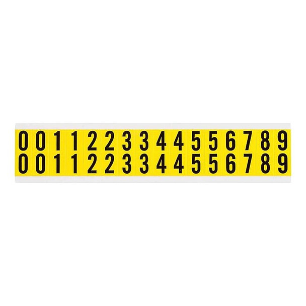 Brady Number Label Set, Vinyl Cloth, 3/4 in H, 5/8 in W 34210