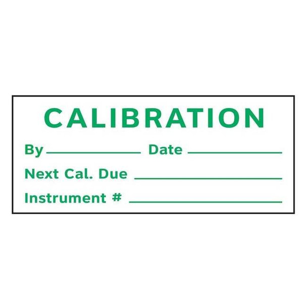 Stranco Calibration Label, ENG, Green/White, PK225, TC3-21004 TC3-21004