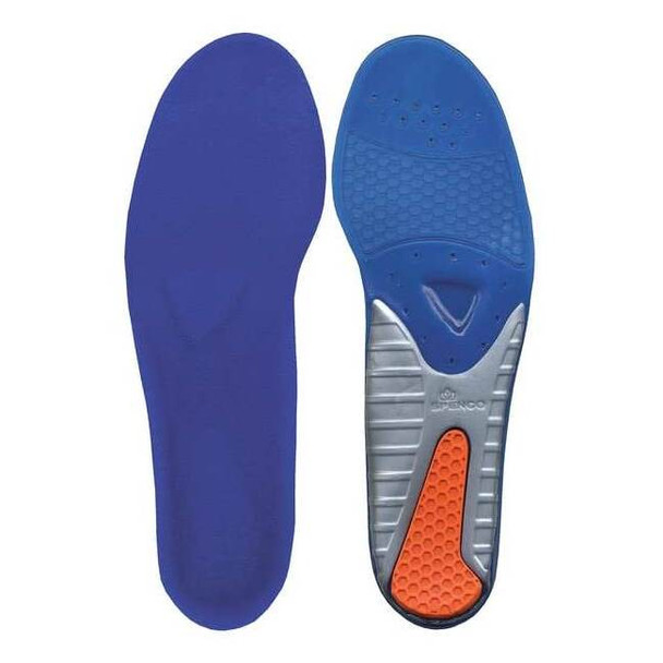 Spenco Men's Insole, Thermoplastic Rubber, Blue/Gray/Red, 4 to 5, 1 PR 39818