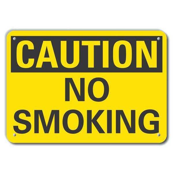 Lyle Caution No Smoking Sign,7"x10",Aluminum LCU3-0210-RA_10x7