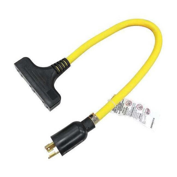 Manufacturer Varies Power Strip, Locking, 5-15R, L5-20P, 2 ft., Yellow 3KVJ6ID