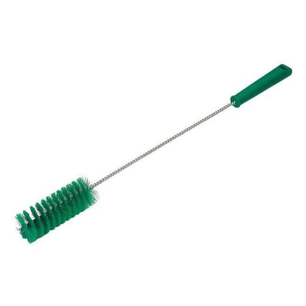 1-5/8" W Tube and Valve Brush, Stiff, 13 3/4 in L Handle, 5 in L Brush, Green