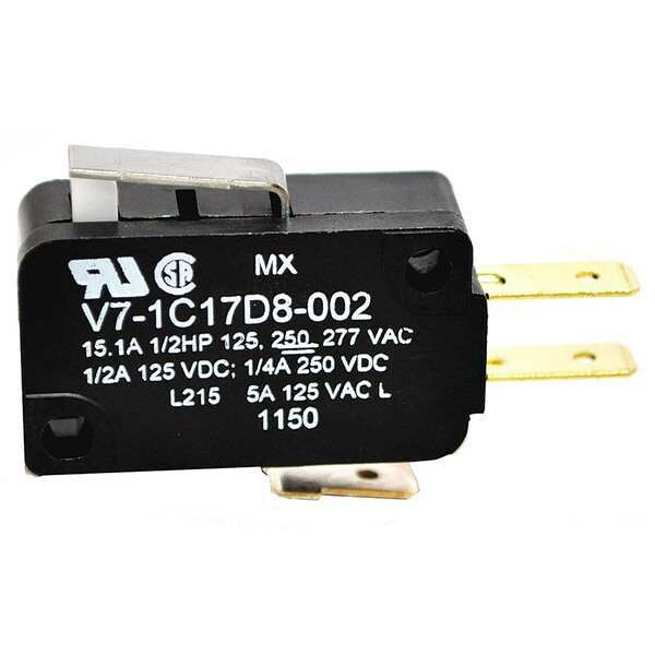 Snap Action Switch - SPDT, Short Lever, 15.1A, Quick Connect Terminals