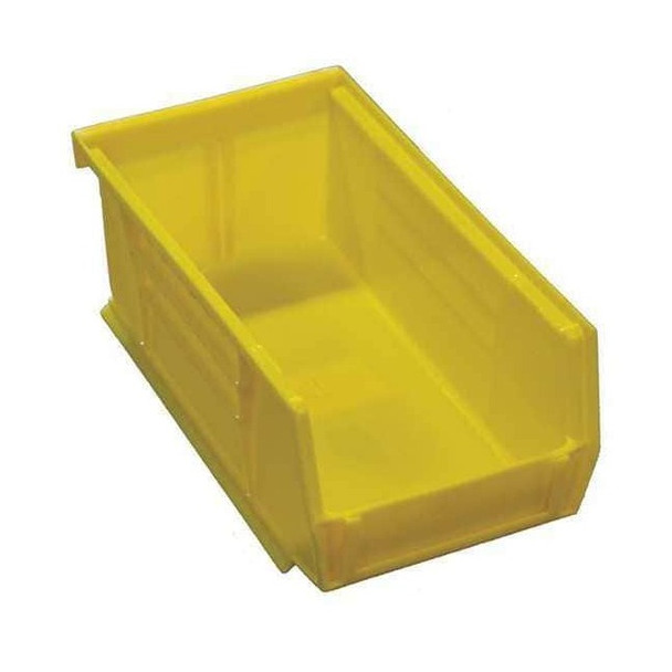Hang & Stack Storage Bin, Plastic, Yellow, 3 in H, 4 1/8 in W, 7 3/8 in L