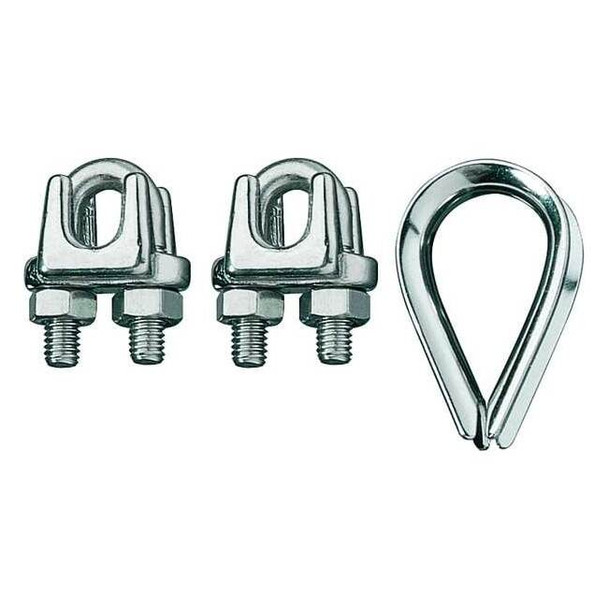 Ronstan Wire Rope Clip and Thimble Kit,3/16 In ID003404-05