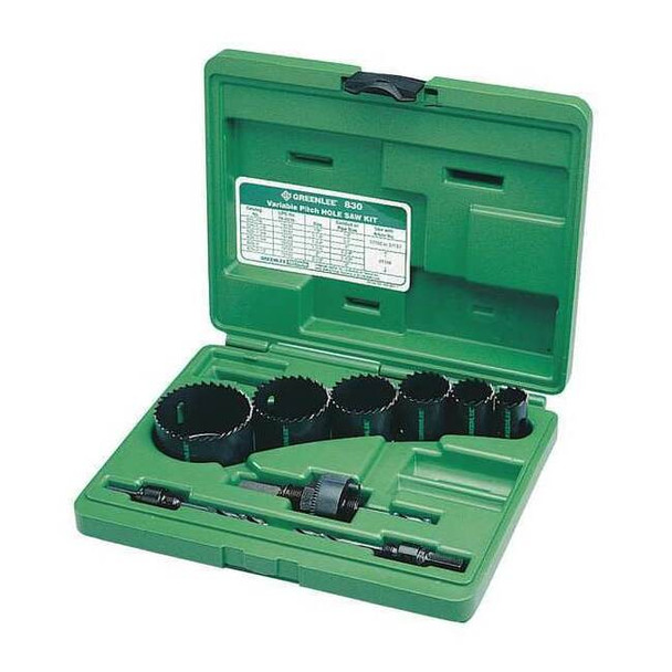 Greenlee Hole Saw Kit,2-1/2 in Dia,Variable Pitch 830