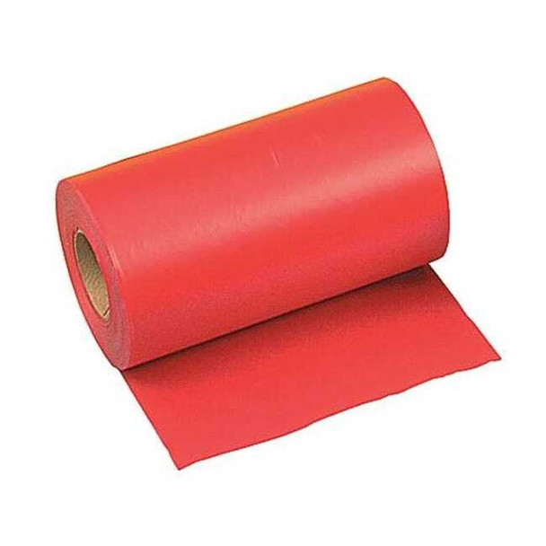 Flagging Tape, Red, 6 in Wide x 300 ft Length, Vinyl, 2.5 mil