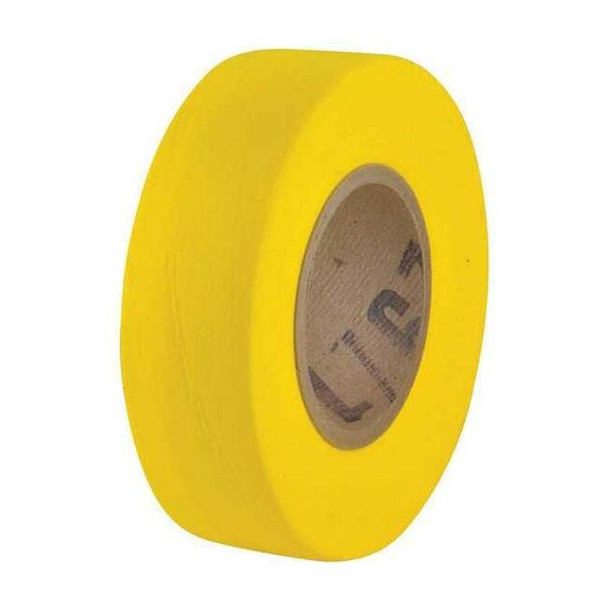 Flagging Tape, No Legend, Yellow, 1 in Wide x 100 ft Length, Cellulosic, 3 mil