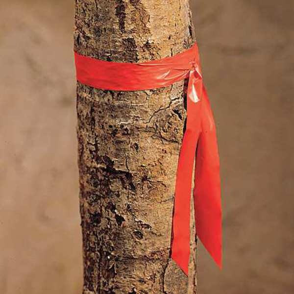 Flagging Tape, No Legend, Red, 1 in Wide x 300 ft Length, Vinyl, 2.5 mil