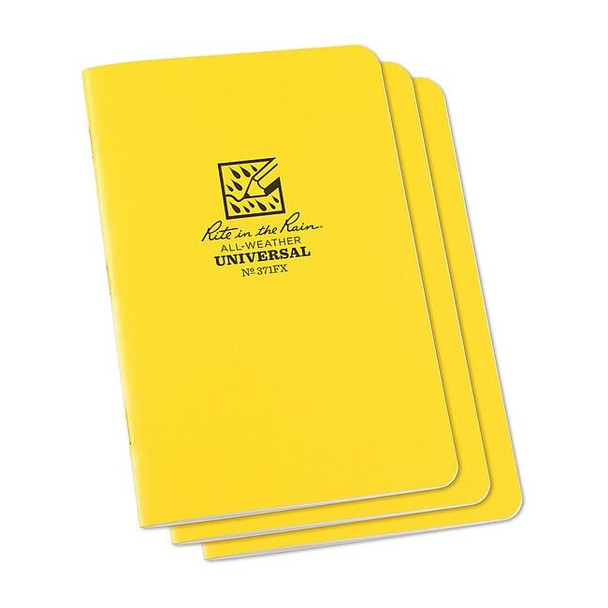 Rite in the Rain All Weather Stapled Notebook,Unvrsl,PK3 371FX