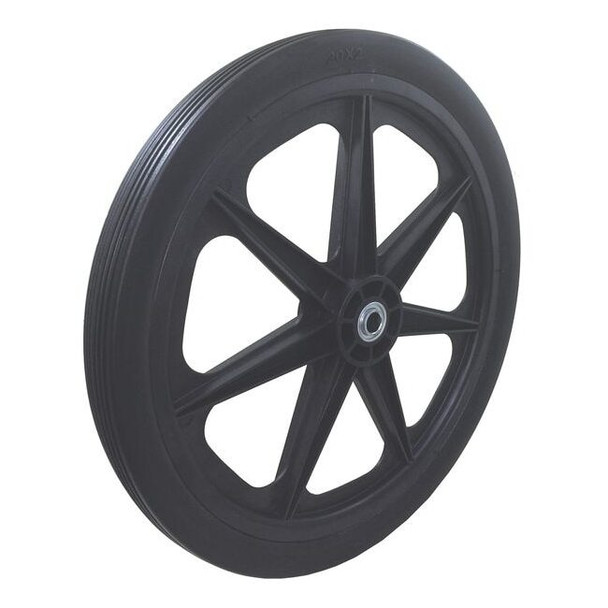 Marastar Flat Free Wheel, Polyurethane, 250lb, Black 92001