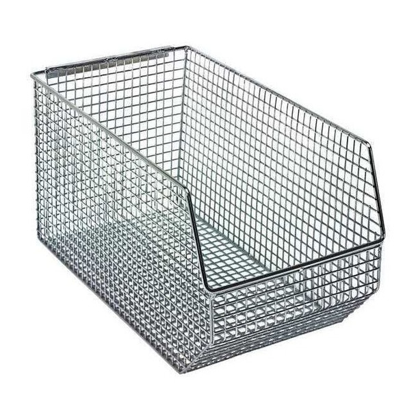 Hang & Stack Storage Bin, Wire, Chrome, 7 in H, 8 in W, 14 1/2 in L