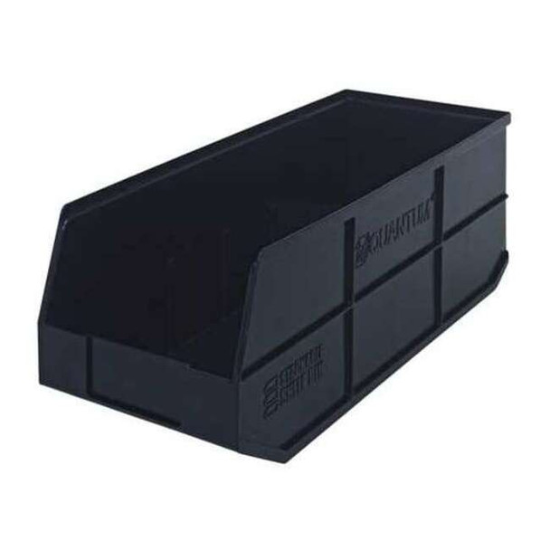Shelf Storage Bin, Polypropylene, Black, 7 in H, 8 1/4 in W, 20 1/2 in L