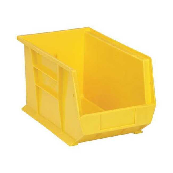 Hang & Stack Storage Bin, Polypropylene, Yellow, 8 in H, 8 1/4 in W, 13 5/8 in L
