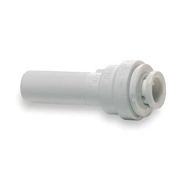 Push-Fit Adapter Fitting, 1/4 in Tube Size, Polypropylene, White, 10 PK