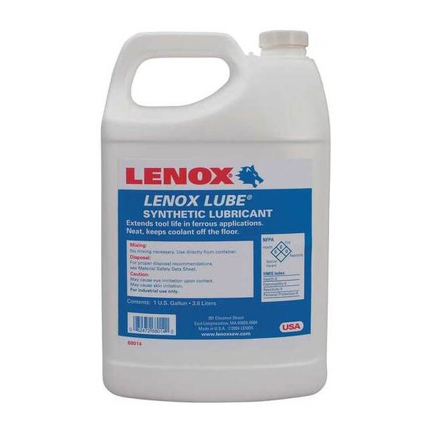 Lenox Sawing Fluid, Lenox Lube, Synthetic, 1 gal, Jug, Clear 68014