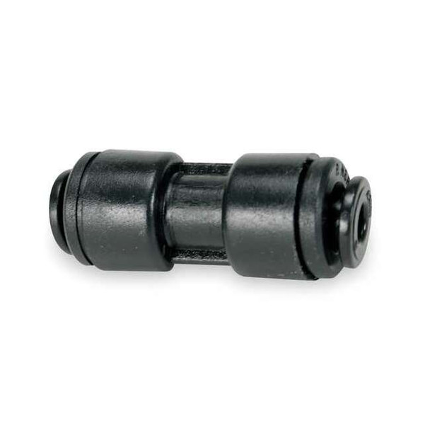 Push-Fit Adapter Fitting, 1/4 in Tube Size, Acetal, Black, 10 PK