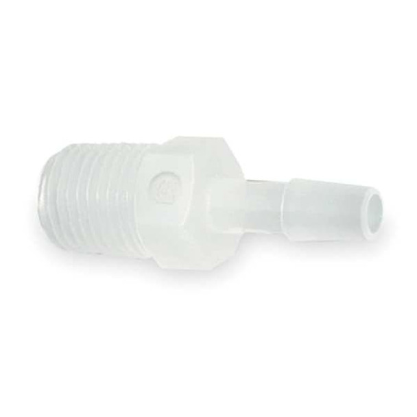 Eldon James Adapter,Thread To Barb,PVDC,1/2 In,PK5 A8-8NK