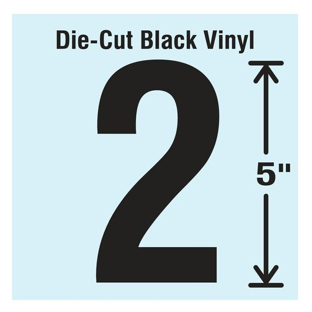 Stranco NumberLabel,Vinyl,5inH,2-3/4inW,PK10 DBV-5-2-10