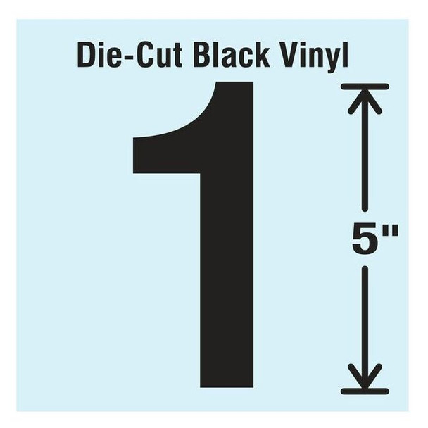 Stranco NumberLabel,Vinyl,5inH,2-3/4inW,PK10 DBV-5-1-10