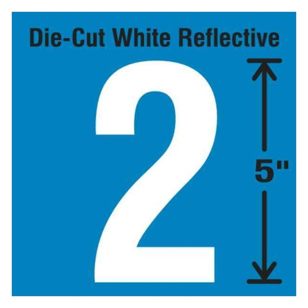 Stranco NumberLabel,Vinyl,5inH,2-3/4inW,PK5 DWR-5-2-5