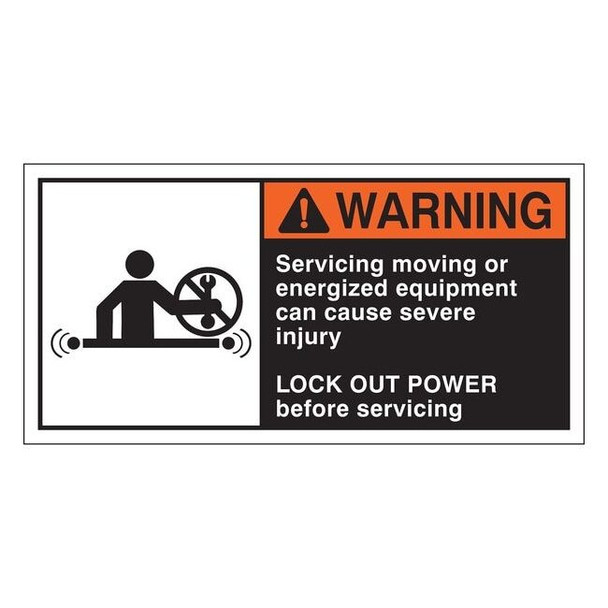 Brady Warning Label,2-1/2inHx5inW,HP Poly.,PK5, 96163 96163