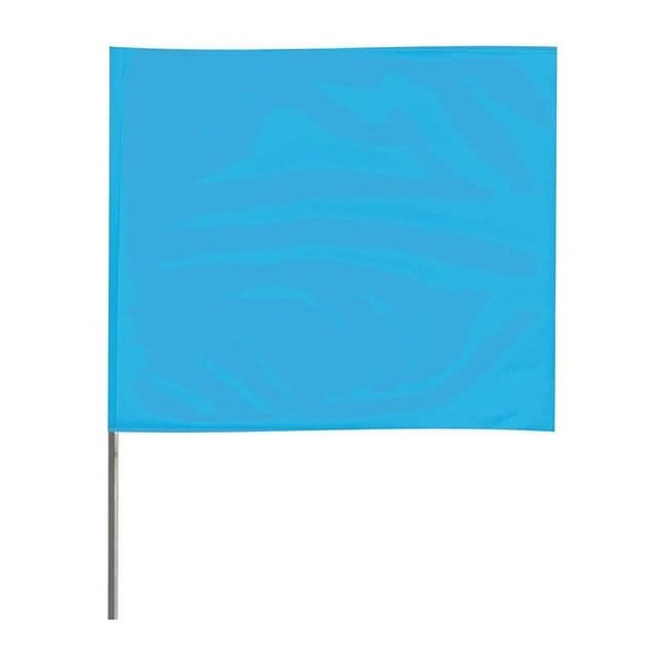 Marking Flag, Vinyl, 18" Wire Staff, Solid, 18" L., 100 PK