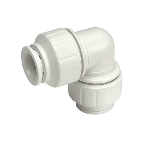 John Guest Elbow,Plastic,Push-Fit1/2",Push-Fit1/2" PEI0320
