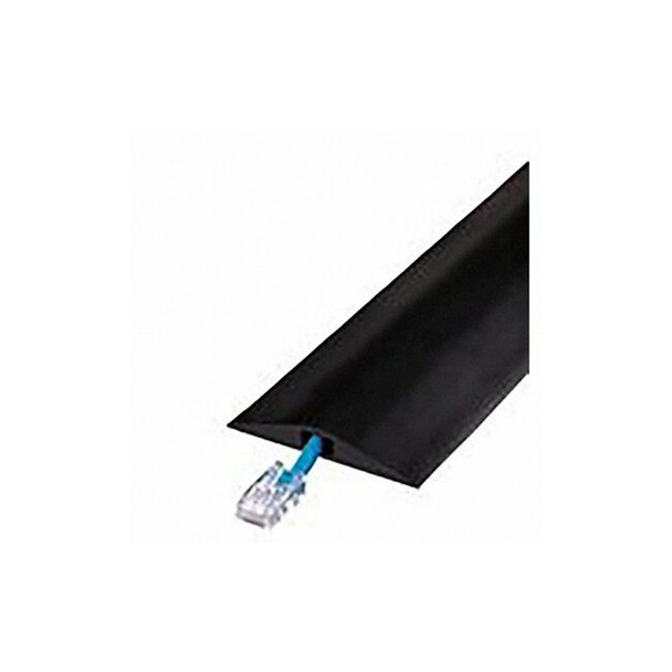 Cable Protector, 7/16 in H, 10 ft L, 3 in W, 1 Channel, Rubber, Black