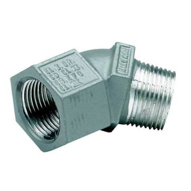 IMC 45 Deg Elbow, 1/2 in, Threaded, Iron, Powder Coated, Gray
