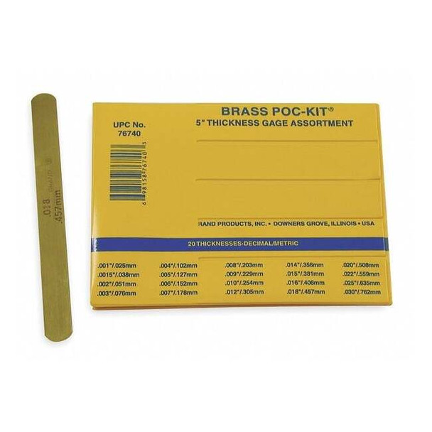 Precision Brand Feeler Gauge Set,Dimension Type "/Metric 76740