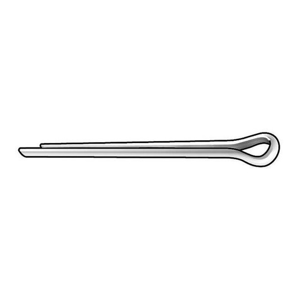 Extended Prong Cotter Pin, 1/16 in Dia, 1-1/2 in L, Stainless Steel, 100 PK