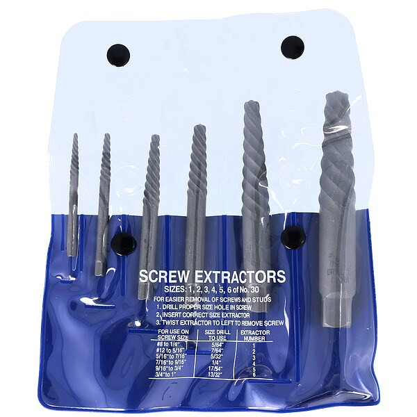 Chicago-Latrobe Screw Extractor 6pc Set 800 Chicago-Latrobe No 1 - No 6 65036
