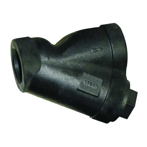 Y Strainer, 1/2" Pipe, FNPT x FNPT, Cast Iron, Stainless Steel,PTFE