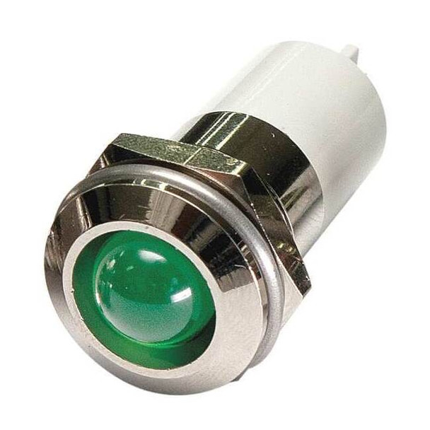 Round Indicator Light, Green, 12VDC, Size: 16mm Mounting dia