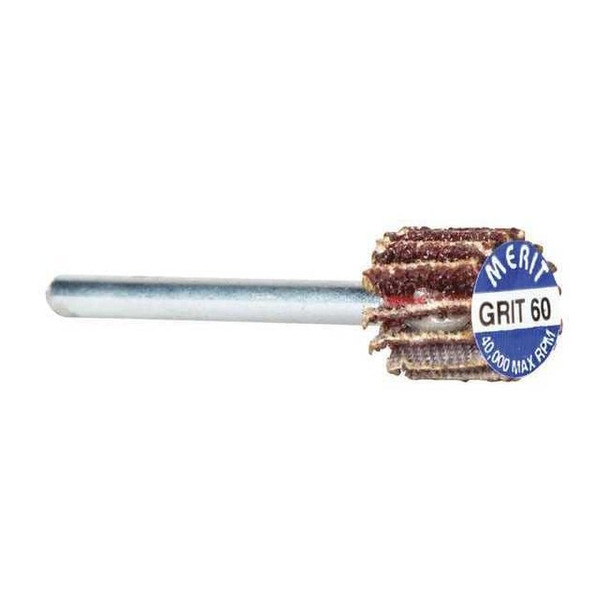 Merit Flap Wheel, 3/8 Dia, 3/8 W, Shk 1/8, 60 08834137470