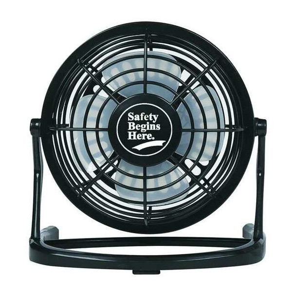 3-1/2" Blade Dia Table & Floor Fan, Non-Oscillating, 1 Speeds, 5VDC, Black