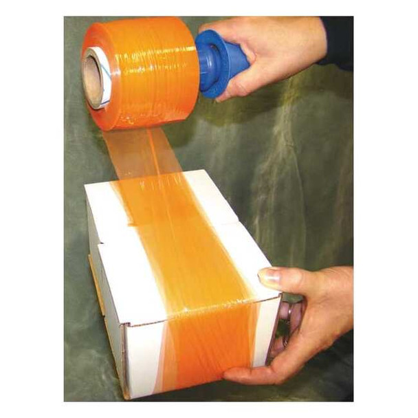 Stretch Wrap, 3" W x 1000 ft. L, 80 ga, Cast Style, Orange, Standard Duty