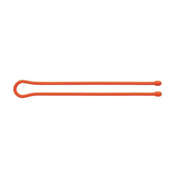 Gear Tie, 24 in L, Variable Max Bundle Dia., Orange, Rubber, Wire, 2 PK