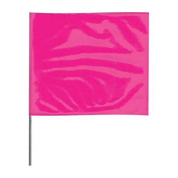 Marking Flag, Vinyl, 18" Wire Staff, Blank, 18" L., 100 PK