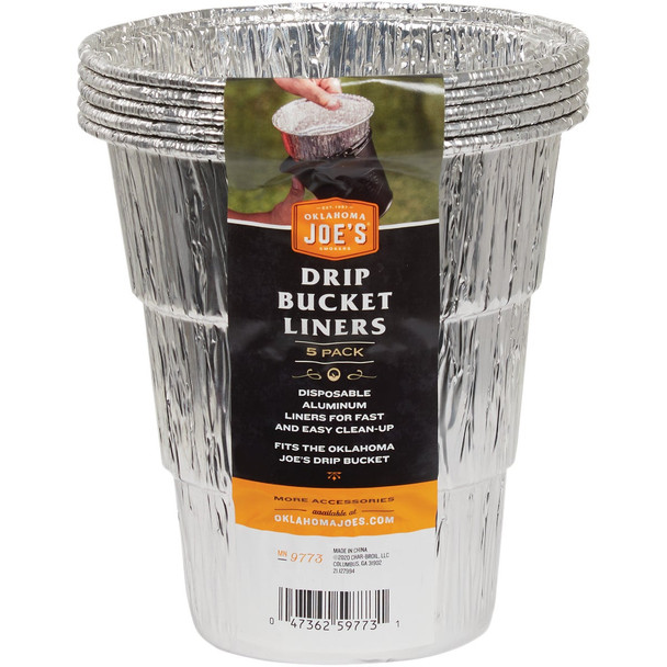 Oklahoma Joe's 6 In. Aluminum Drip Bucket Liners (5-Pack) 3559773P06