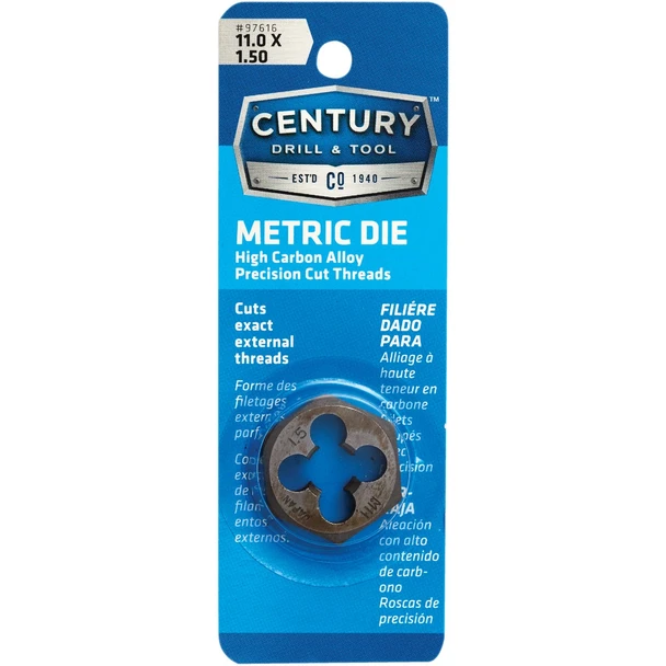 Century Drill & Tool 11.0x1.50 NPT 1 In. Across Flats Hexagon Pipe Die 97616