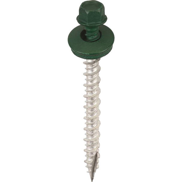 Acorn International 2 In. Washered Forest Green Metal To Wood Screw (250-Count)